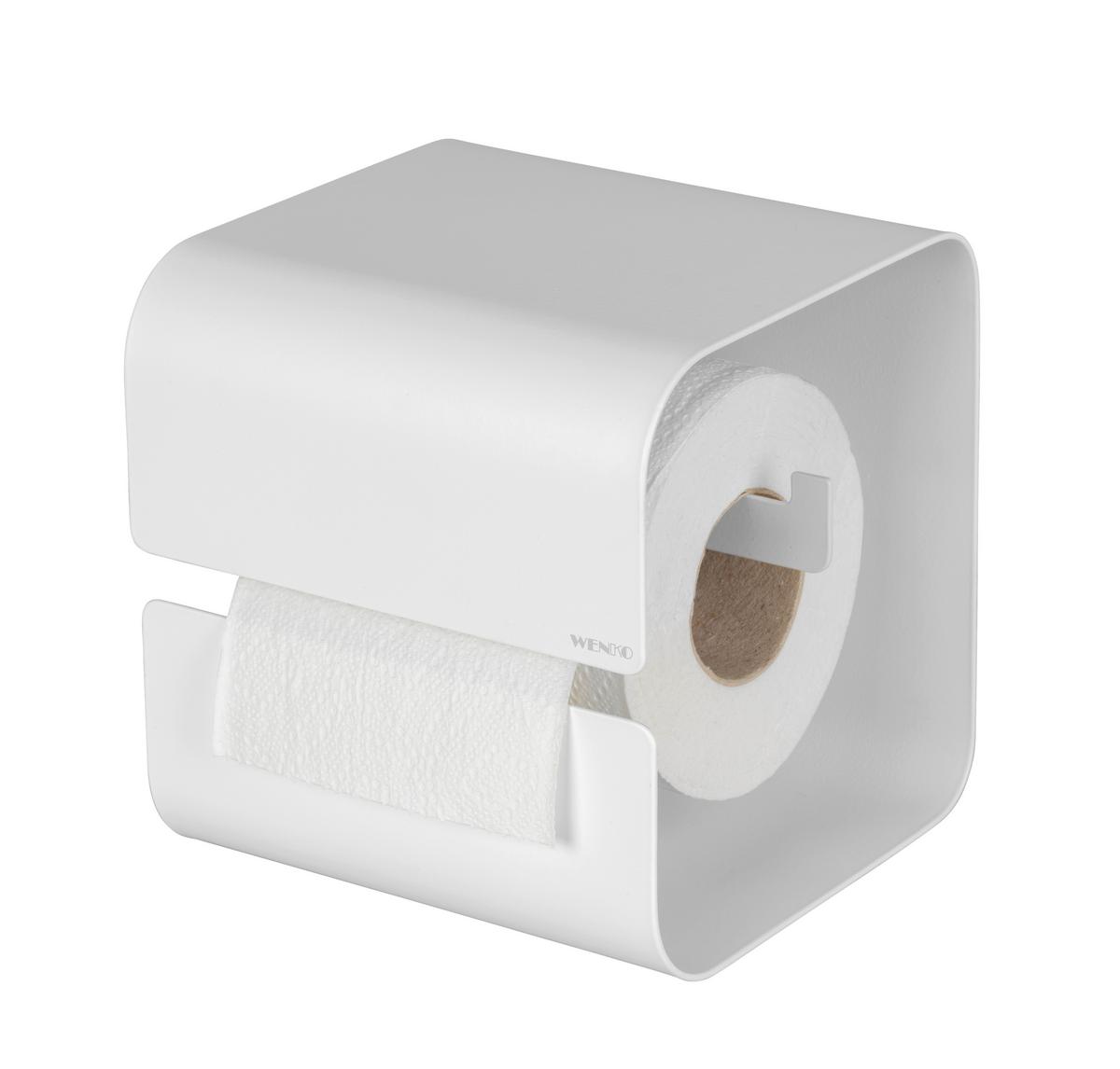 DRŽÁK NA TOALETNÍ PAPÍR TURBO-LOC LIZAN - bílá, Moderní, kov (14/14,5/13,7cm) - Mömax
