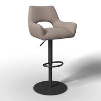 Barová stolička Tami, krémová - čierna/krémová, Modern, kov/drevo (46/82-102/51cm) - Bessagi Home