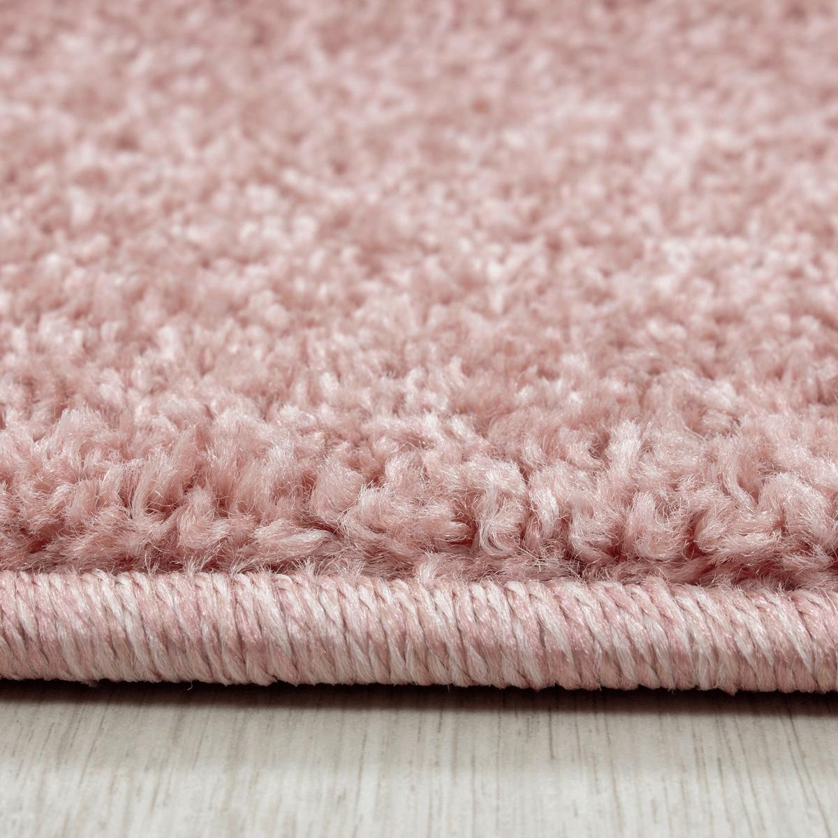 Hochflor Teppich Rosa Ata 60x100 cm - Rosa, KONVENTIONELL, Textil (60/100cm)