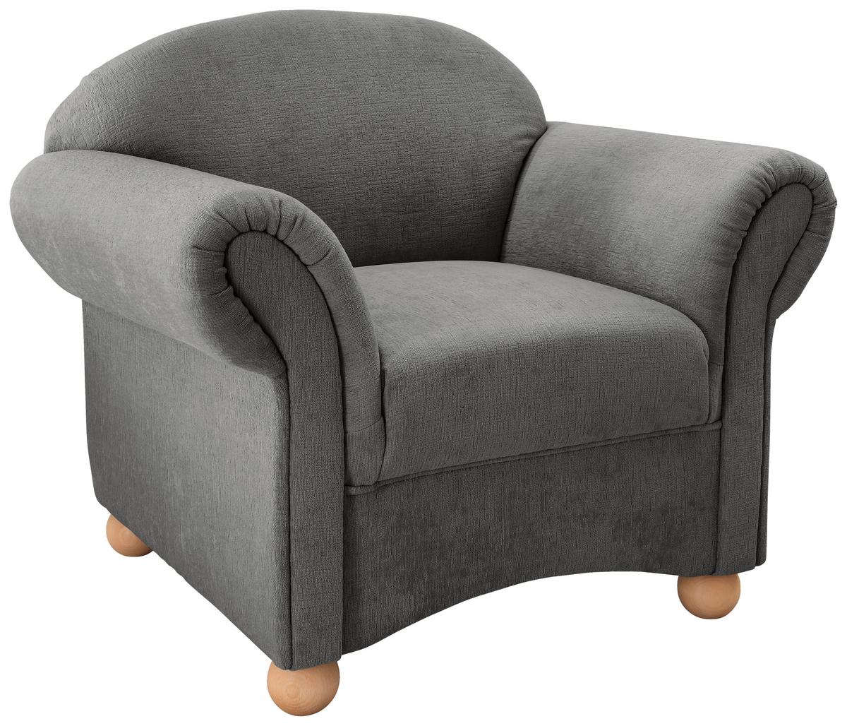 Sessel Torello Graubraun B: 90cm - Wildeiche/Graubraun, KONVENTIONELL, Textil (90/84/80cm) - Livetastic