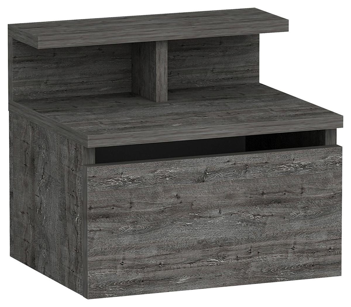 Nachtkästchen Graphitfarben H: 35 cm, Hades - Graphitfarben, Design, Holzwerkstoff (39,8/35/31,6cm) - MID.YOU