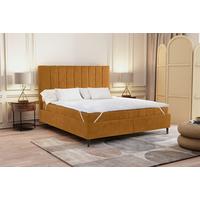Polsterbett mit Lattenrost Mia Kupferfarben 180x200 cm - Creme/Schwarz, LIFESTYLE, Holz/Holzwerkstoff (180/200cm) - Livetastic
