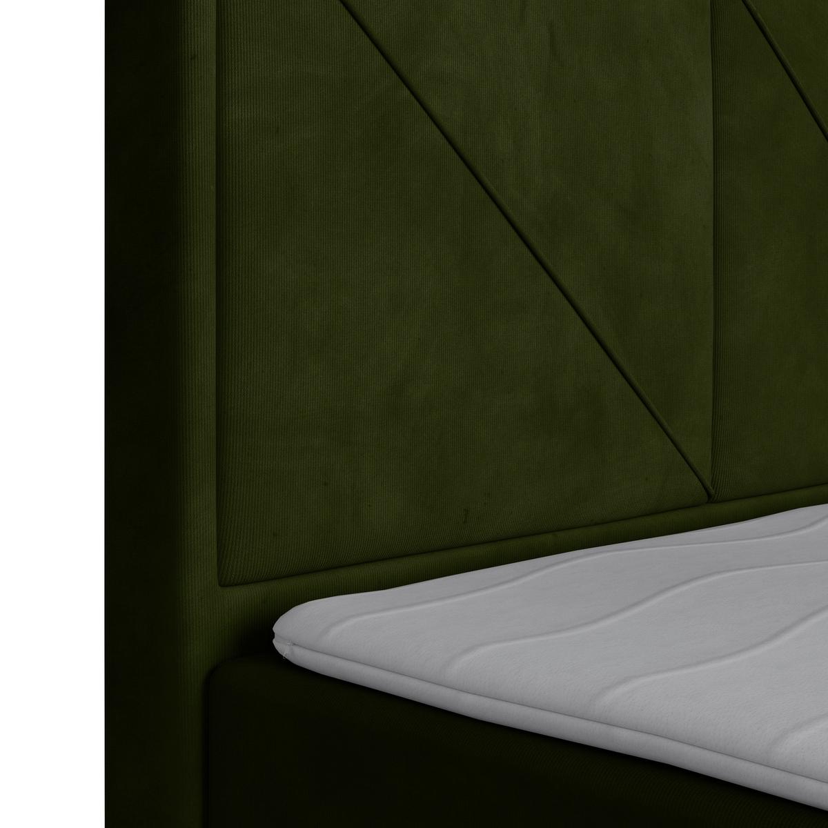 Boxspringbett mit Bettkasten 180x200 cm Bologna Grün - Schwarz/Grün, MODERN, Holz/Kunststoff (180/200cm) - MID.YOU