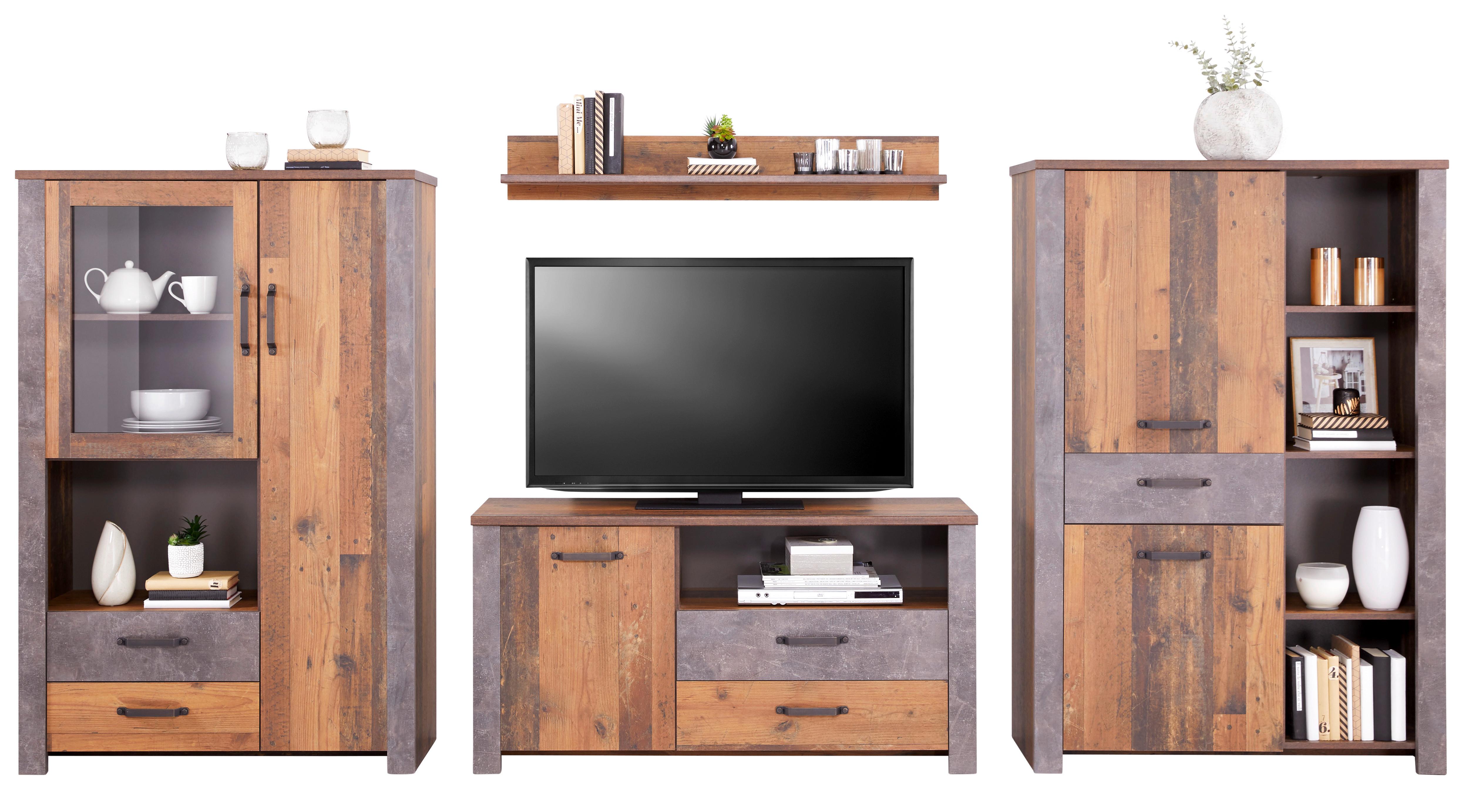 Wohnkombination 4-Tlg. Ontario Old Style/Betonoptik