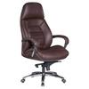 Chefsessel Mit Armstützen Dunkelbraun Leder Bis 120 Kg - Dunkelbraun/Alufarben, MODERN, Leder/Kunststoff (67/140/67cm) - MID.YOU