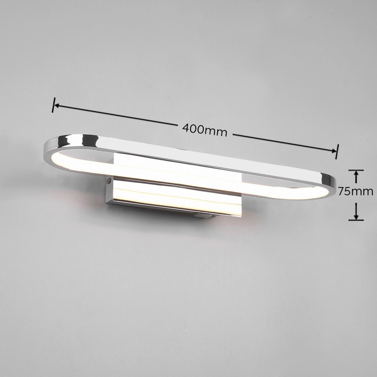 LED-Wandleuchte Gianni, Ip44, 1-Flammig mit Schalter - Chromfarben, Basics, Metall (40/14,8/7,5cm) - Trio Leuchten