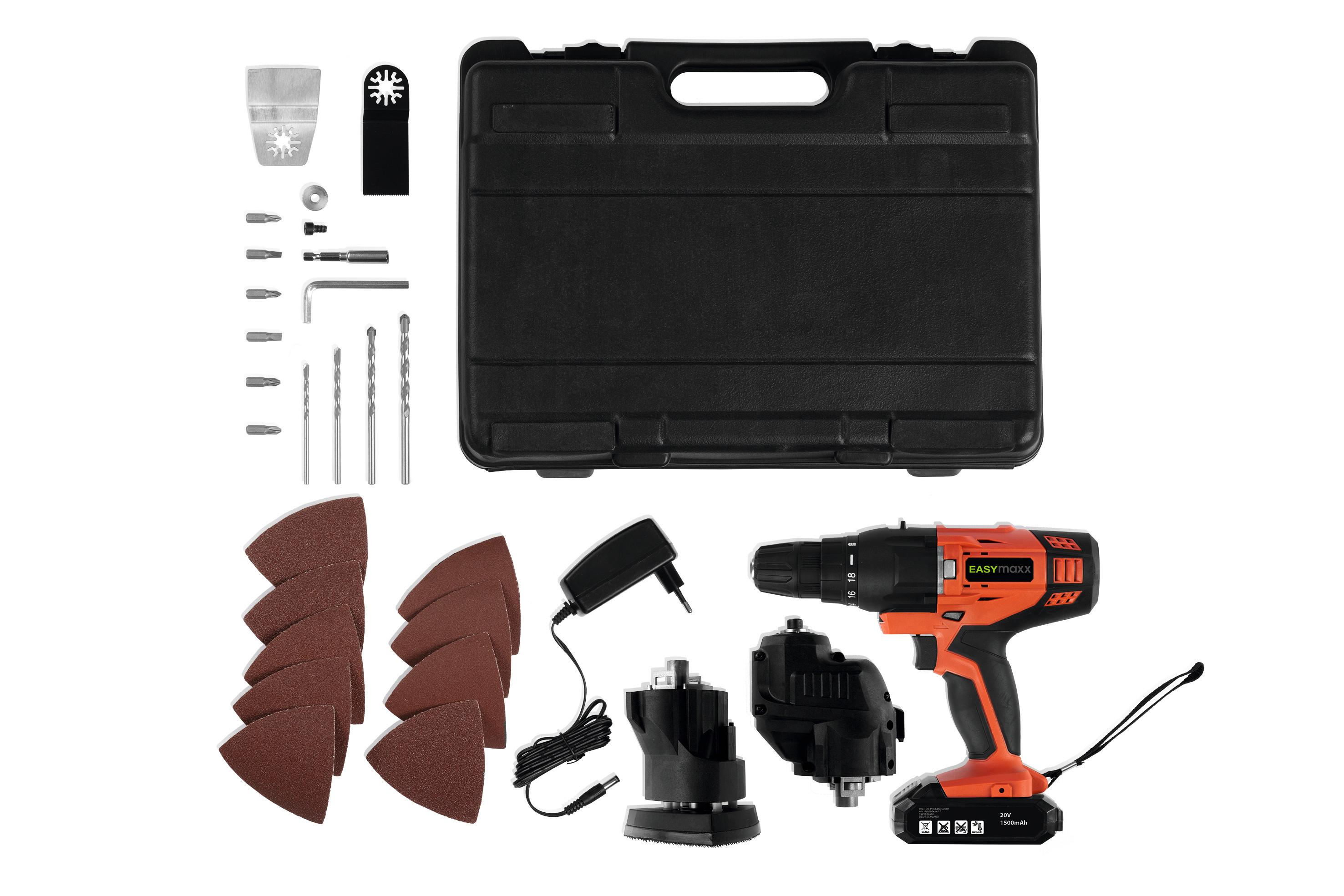 Akkuschrauber Easy Maxx 20 V, 0-550 U/Min, Rot/Schwarz - Rot/Schwarz, Basics, Kunststoff/Metall (31/11,5/41,5cm)