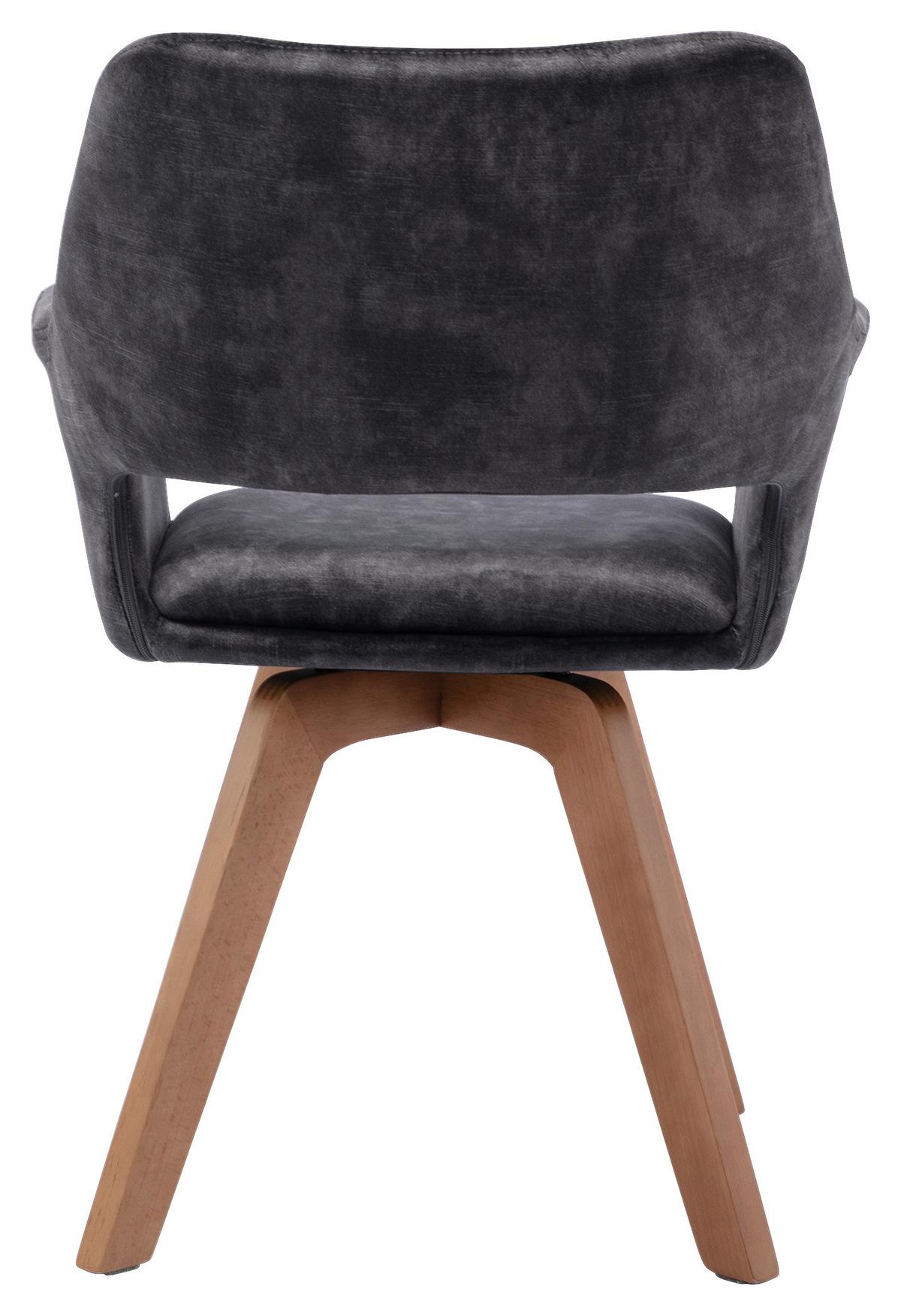 Esszimmerstuhl Klara Anthrazit /eichefarben 2-Er Set - Eichefarben/Anthrazit, Basics, Holz/Textil (52/89/63,5cm) - MID.YOU