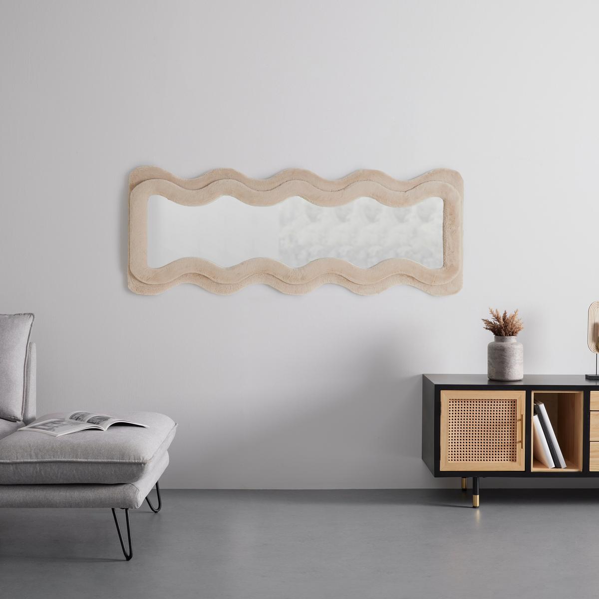 Zrkadlo SUKI béžová - taupe, Romantik / Landhaus, kompozitné drevo/textil (60/160/4cm) - Premium Living