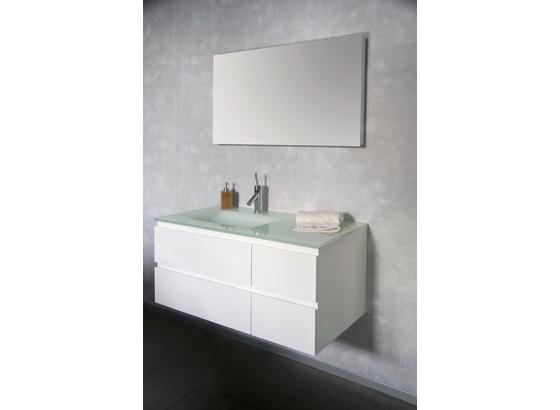 Badezimmer Cube 100cm - Weiß, MODERN, Glas/Holzwerkstoff (100/170/52cm) Badezimmer Cube 100cm - Weiß, MODERN, Glas/Holzwerkstoff (100/170/52cm)