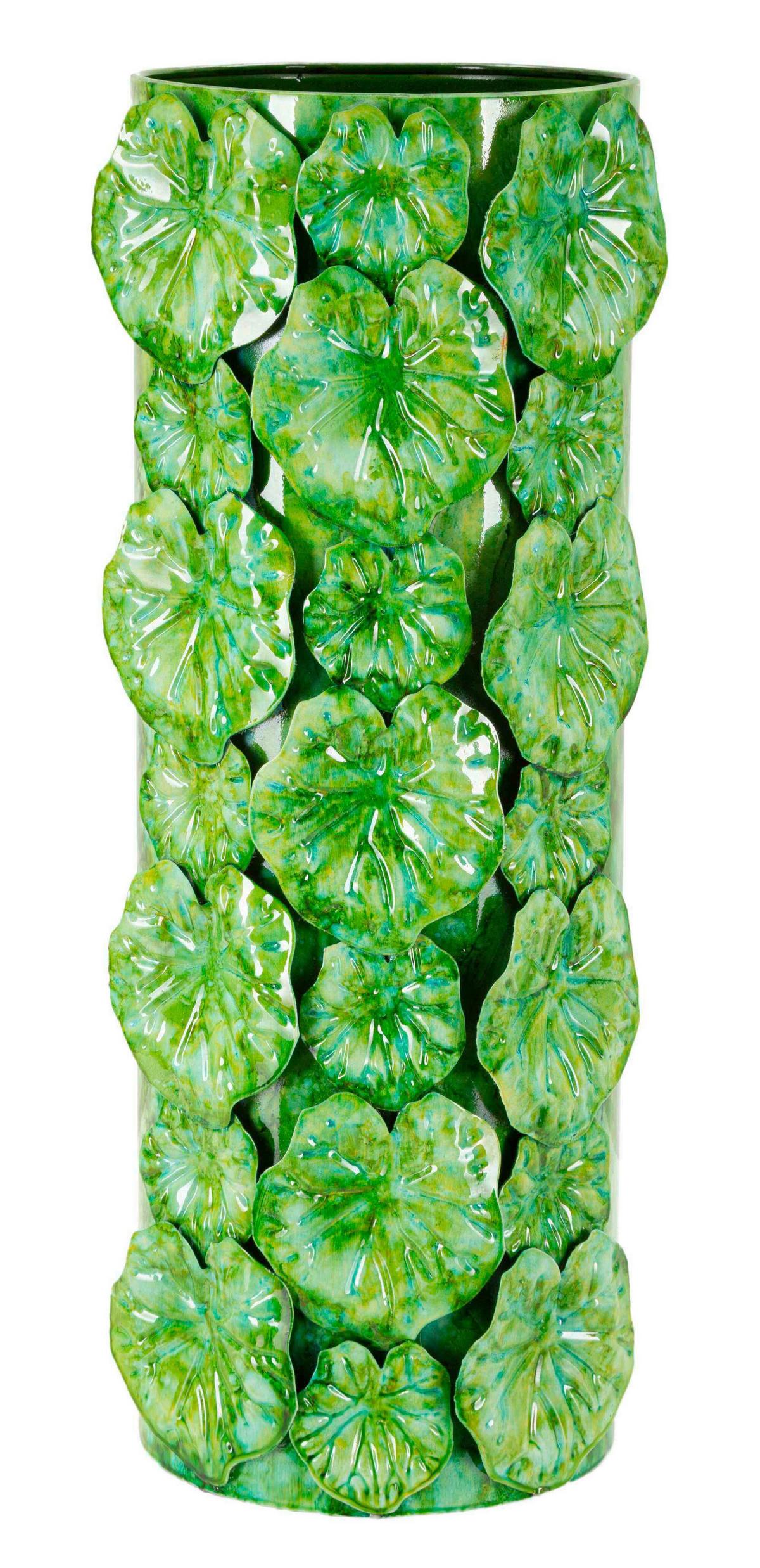 Vase Pot Drop Grün B: 18 cm - Grün, Basics, Metall (18/46/17,5cm)