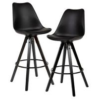 Barhocker Set Wohnling 44x113x39 cm Schwarz - Schwarz, MODERN, Holz/Kunststoff (44/113/39cm) - MID.YOU