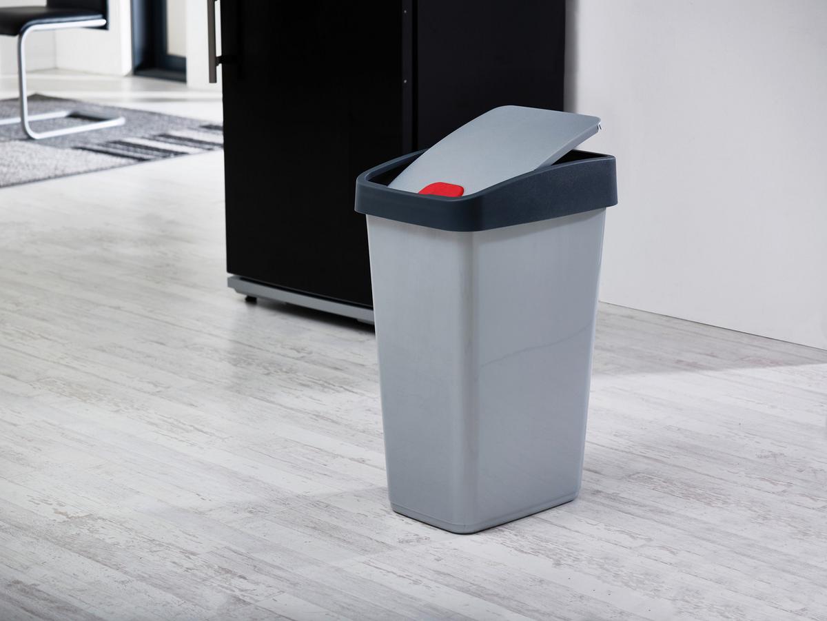 Szemetes Kuka Magne 10l - ezüstszínű, Konventionell, műanyag (29,5/18/36,5cm)