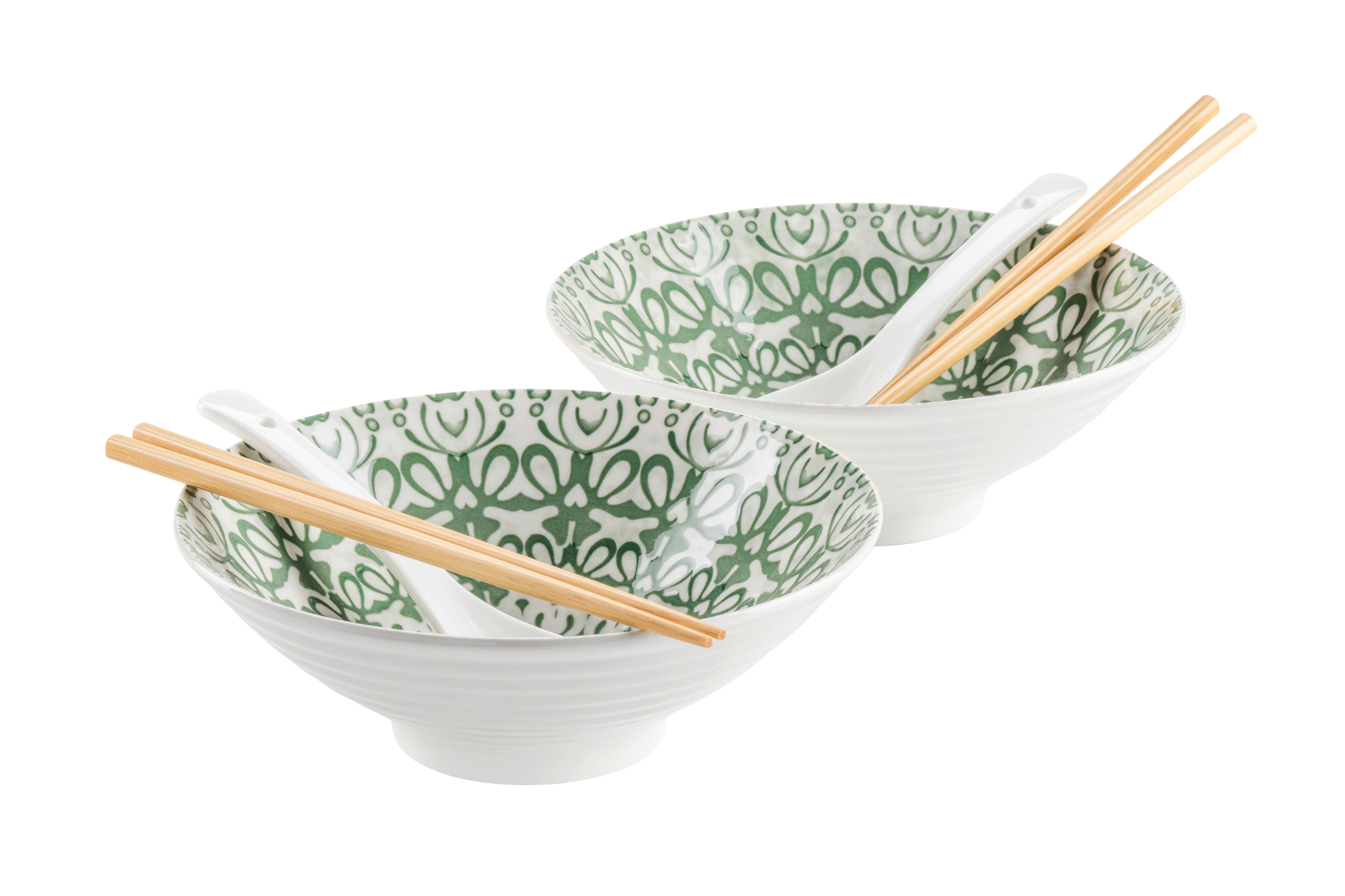 Chinesisches Tafelservice Porzellan 6 -Teilig. Grün/Weiß - Weiß/Grün, Basics, Keramik - Mäser
