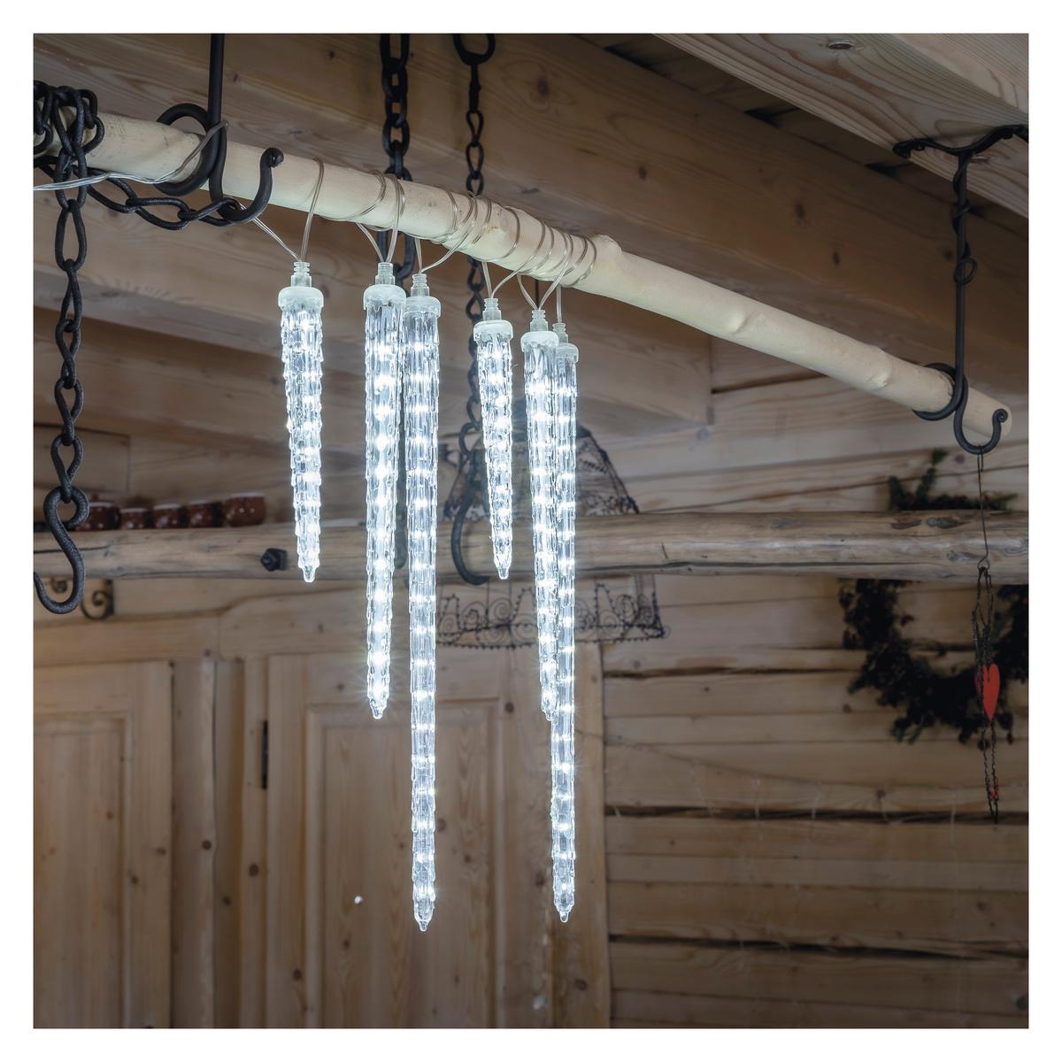 DEKORAČNÉ LED SVIETIDLO ICICLE 160LED - priehľadné, Design, kov/plast