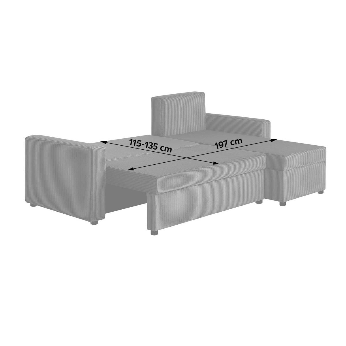 Ecksofa Star - Dunkelgrau/Creme, Design, Holzwerkstoff/Textil (228/147cm) - P & B