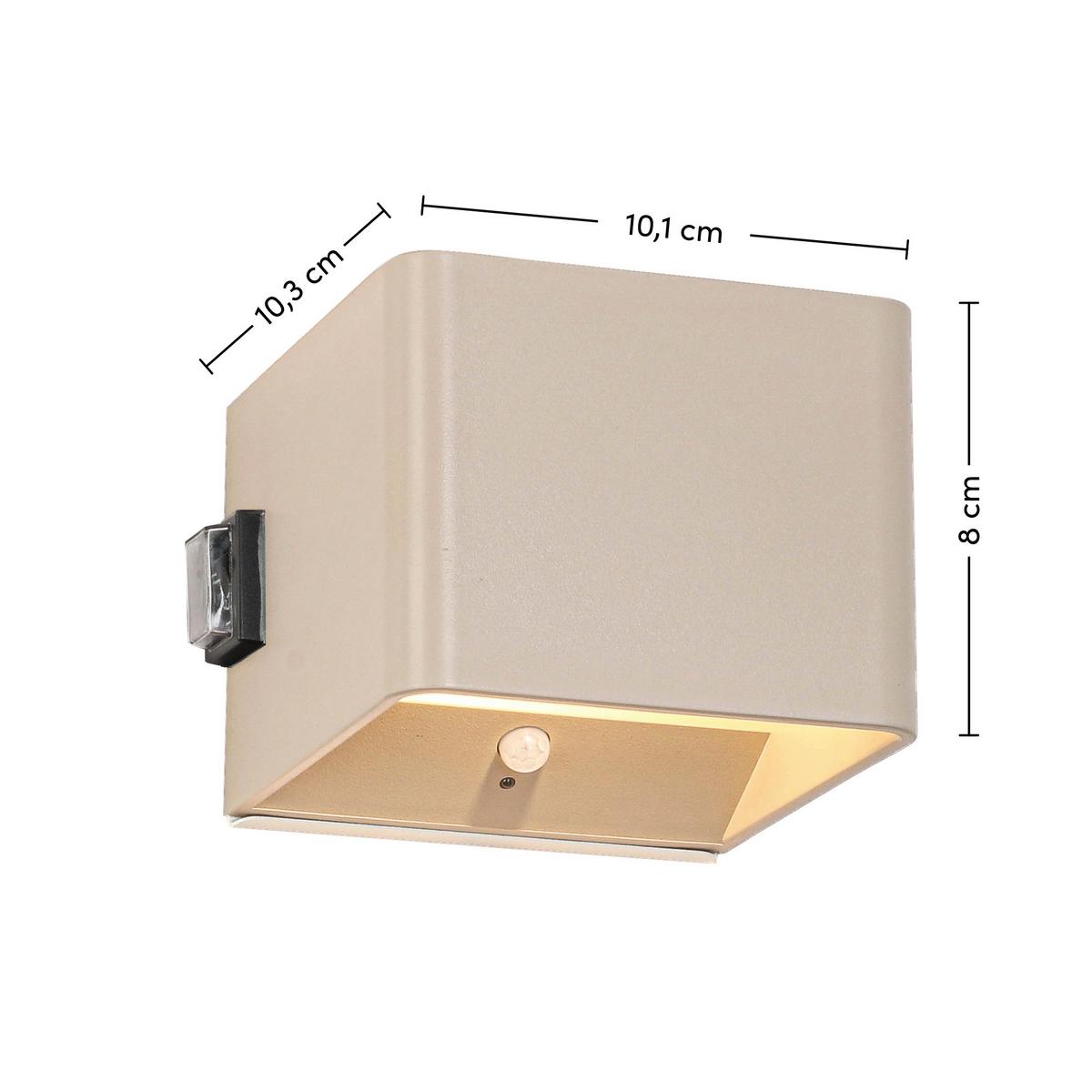 NÁSTĚNNÉ SVÍTIDLO NA BATERIE HERO2 - pískové barvy, Moderní, kov/plast (10,28/10,1/8,05cm) - Mömax