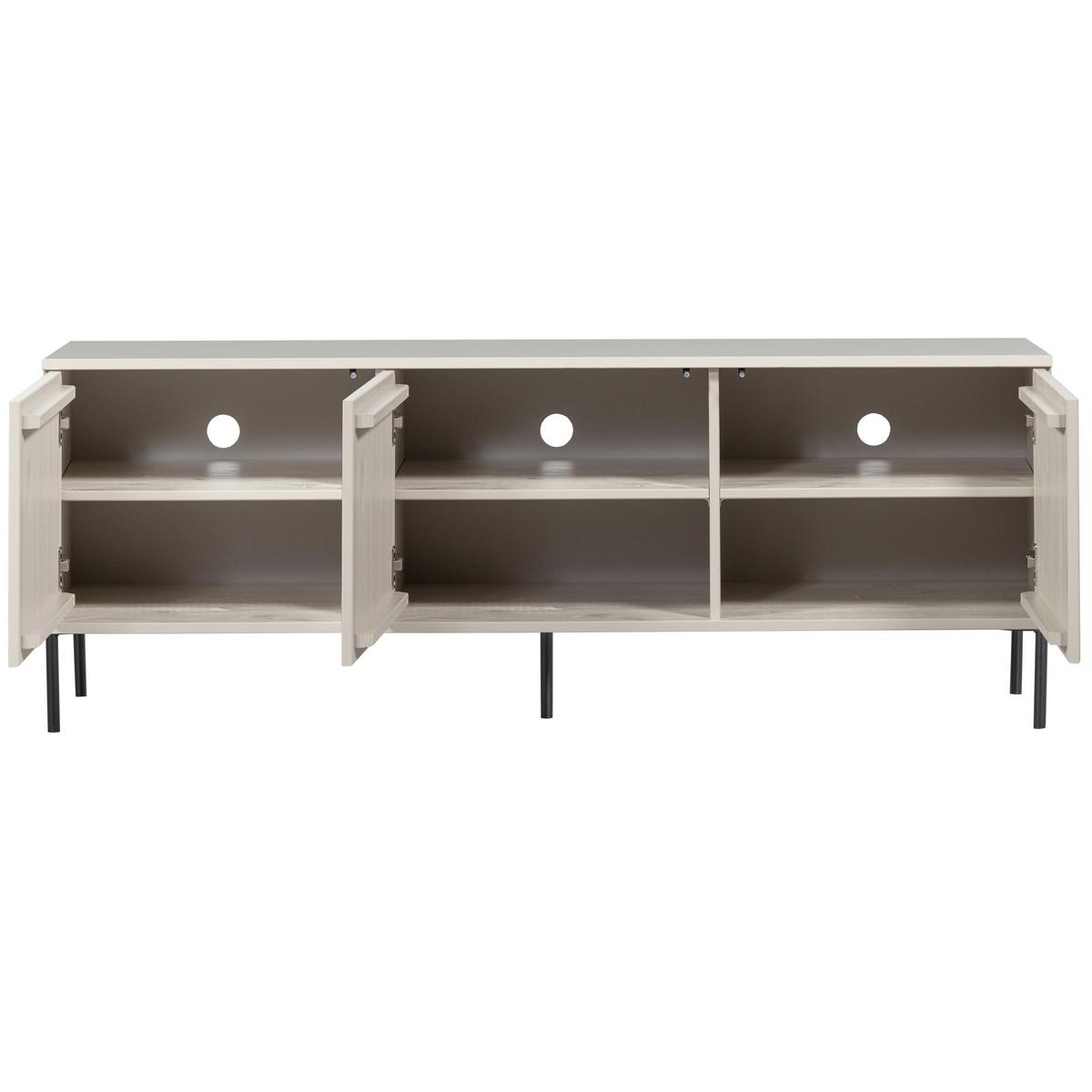 LOWBOARD Gravure Grau B: 100cm - Schwarz/Grau, Design, Holz (100/56/44cm) - Livetastic