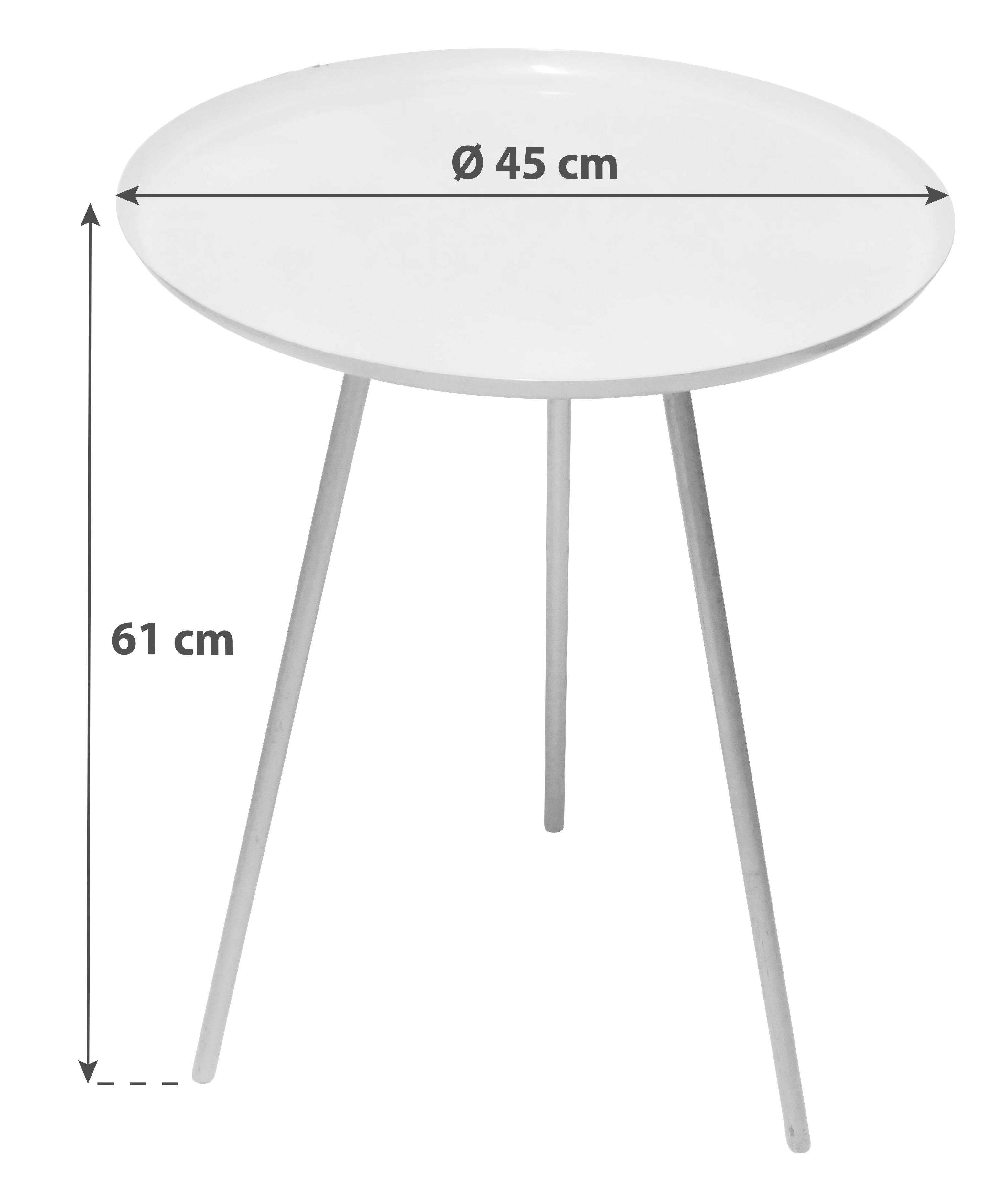 Beistelltisch Rund Im Vintage-Style, Gold/rosa - Goldfarben/Rosa, Basics, Metall (45/61cm)