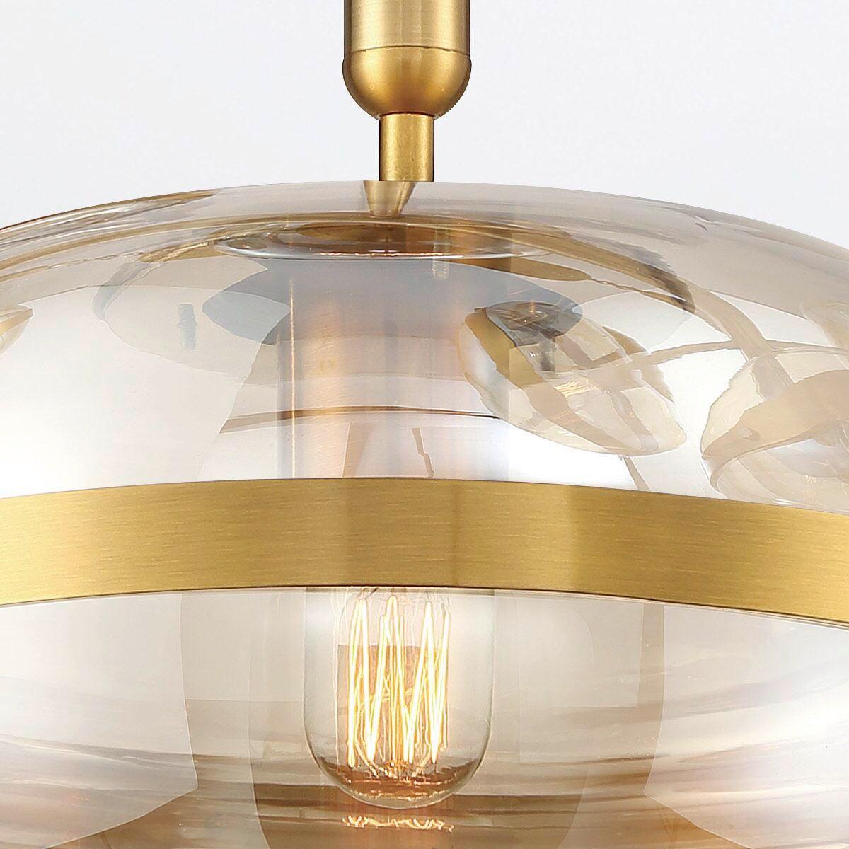 Függeszték Qn-Nottingham-1p-Ab - sárgarézszínű, Konventionell, üveg/fém (36/58,5cm) - Elstead Lighting