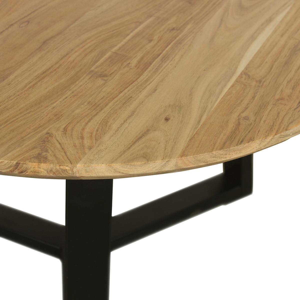 Couchtisch Cross Akaziefarben/schwarz D: 75 Cm - Schwarz/Akaziefarben, Design, Holz/Metall (75/46/75cm) - MID.YOU