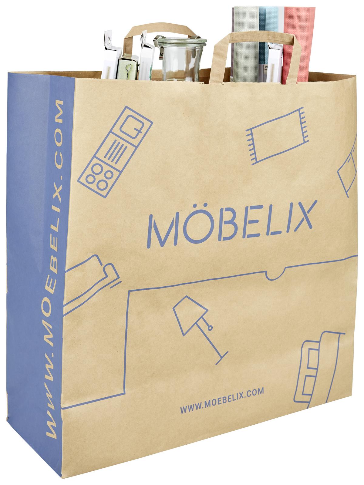 NÁKUPNÍ TAŠKA Möbelix - hnědá, Basics, papír (45/48/18cm)