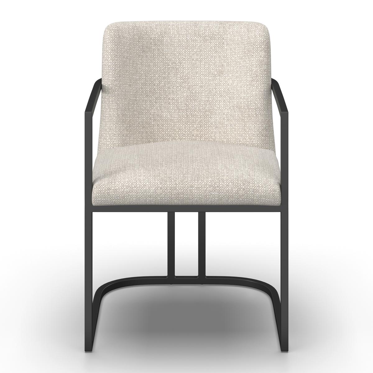 Stolička s podrúčkami AMARA - čierna/svetlosivá, Modern, kov/drevo (55/81,5/60cm) - Bessagi Home