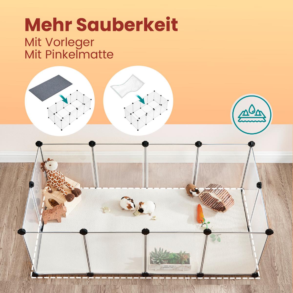Heimtiergehege Weiß B: 125 cm - Weiß, Basics, Kunststoff (125/42/63cm)