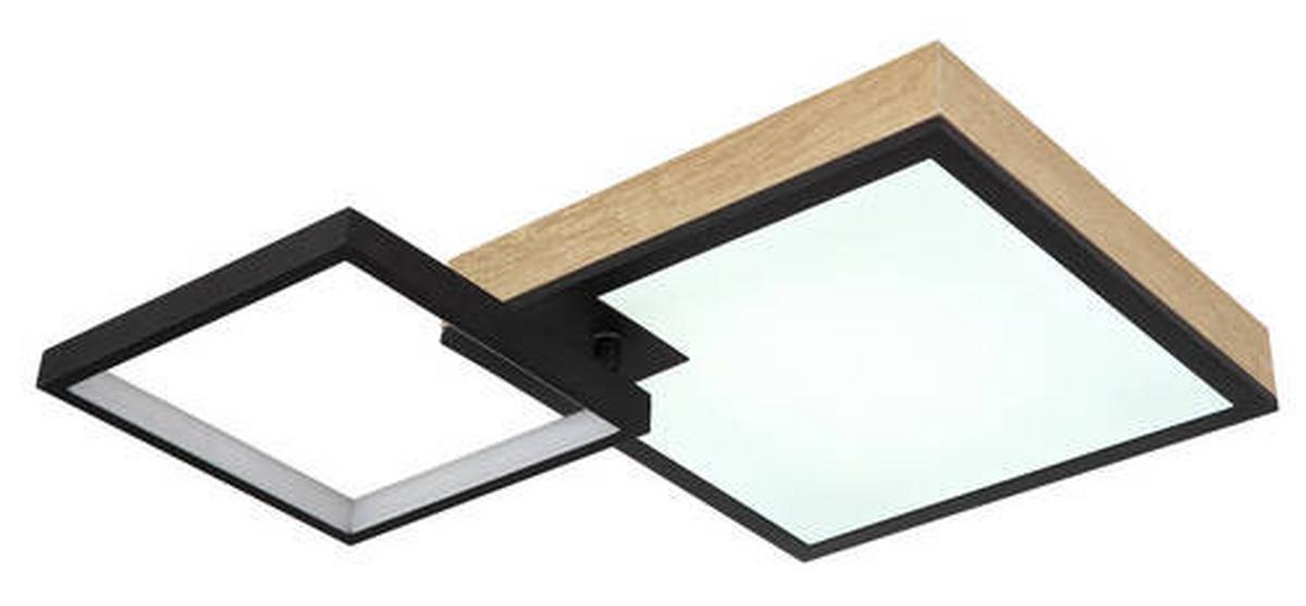 LED-Deckenleuchte 41392-21 - Dunkelbraun/Opal, Natur, Holzwerkstoff/Kunststoff (60/41/10cm) - Globo