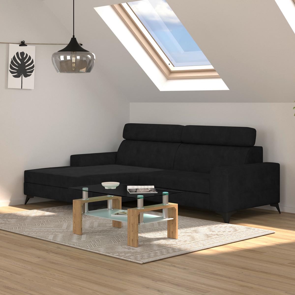 Wohnlandschaft Florida - Anthrazit, MODERN, Holz/Holzwerkstoff (175/275cm)