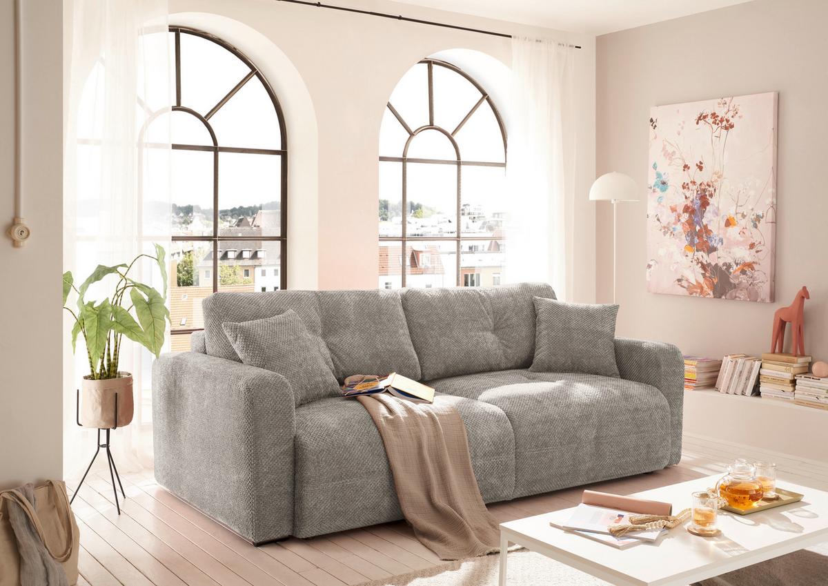 Schlafsofa Bullet Taupe B: 235 Cm - Taupe/Schwarz, KONVENTIONELL, Textil (235/88/120cm) - MID.YOU