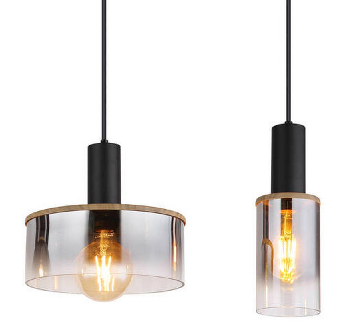 Hängeleuchte 15551-4h - Dunkelbraun/Schwarz, Basics, Glas/Kunststoff (105/25/120cm) - Globo