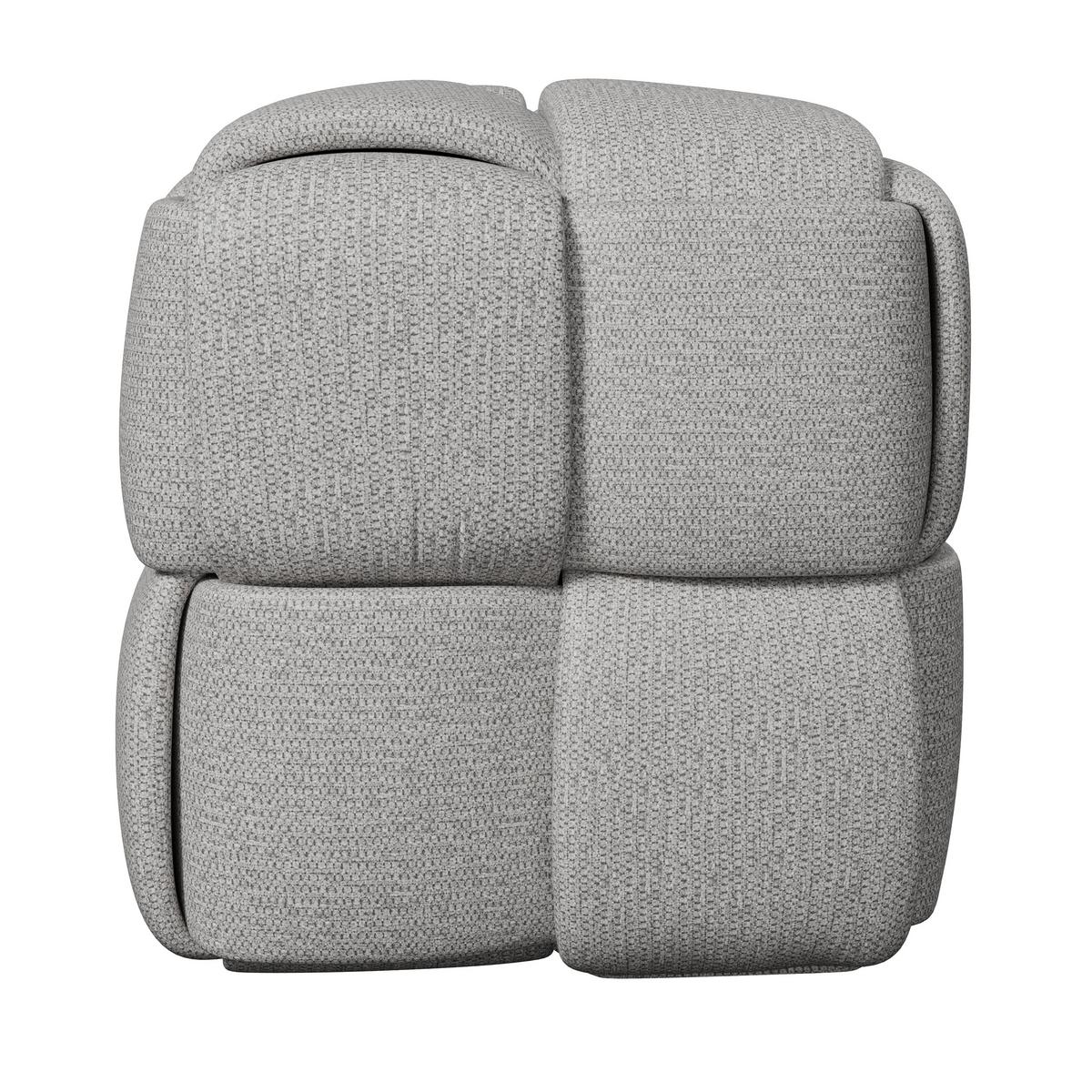 Taburet ELLA šedá bouclé - šedá/černá, Moderní, dřevo/textil (45/45/45cm) - Bessagi Home