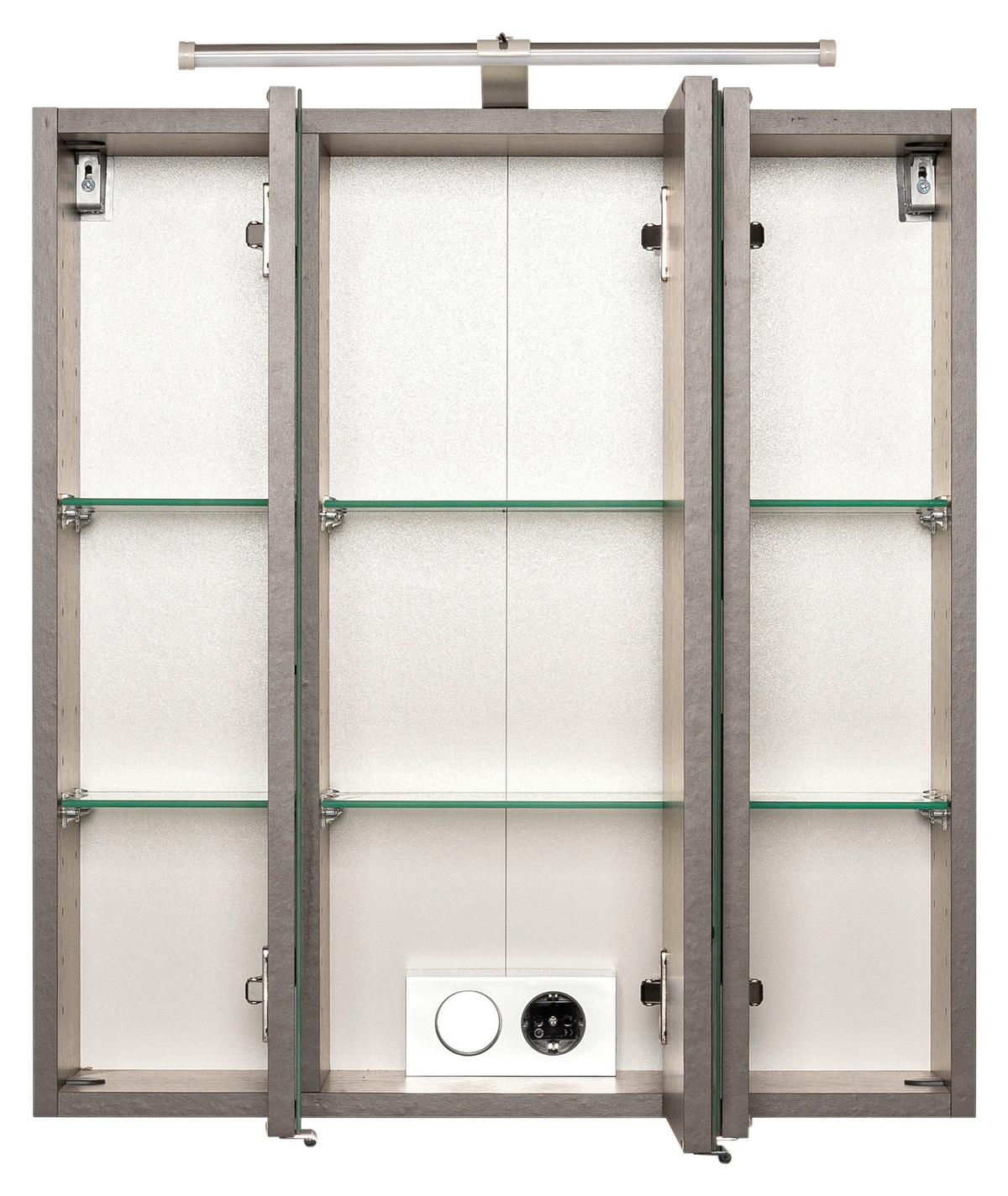 Spiegelschrank Paris graphitgrau B: 60 cm - Graphitfarben, MODERN, Glas/Holzwerkstoff (60/64/20cm) - Held