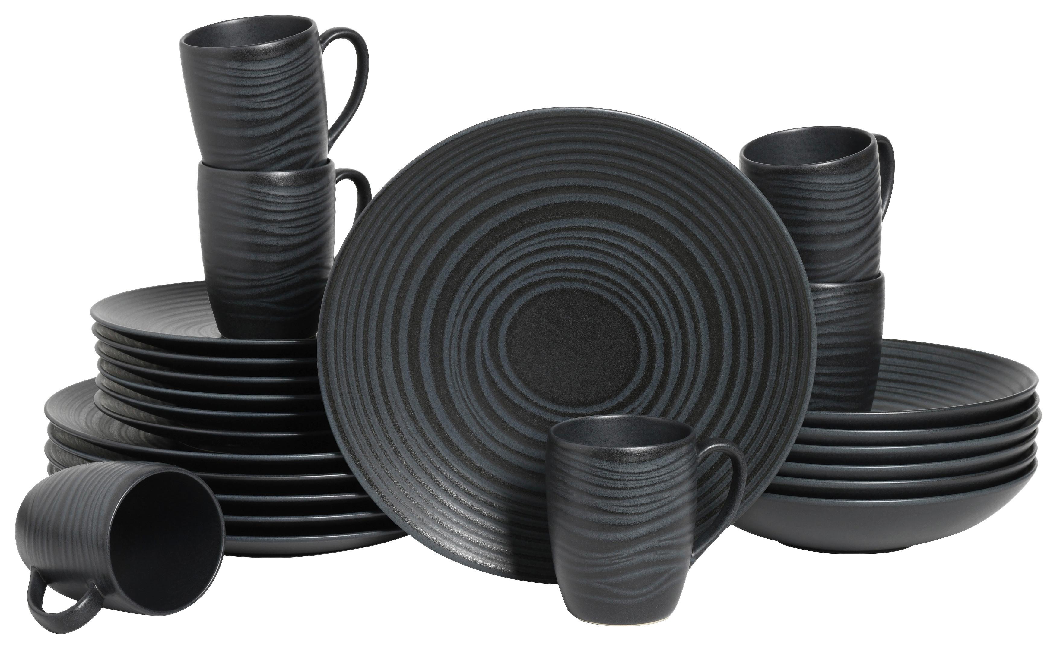 KOMBISERVICE LAVA STONE BLACK - Schwarz, Basics, Keramik - Creatable