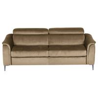 Schlafsofa Pafos Hellbraun B: 203 cm - Chromfarben/Hellbraun, Design, Textil (203/77-98/103cm) - MID.YOU