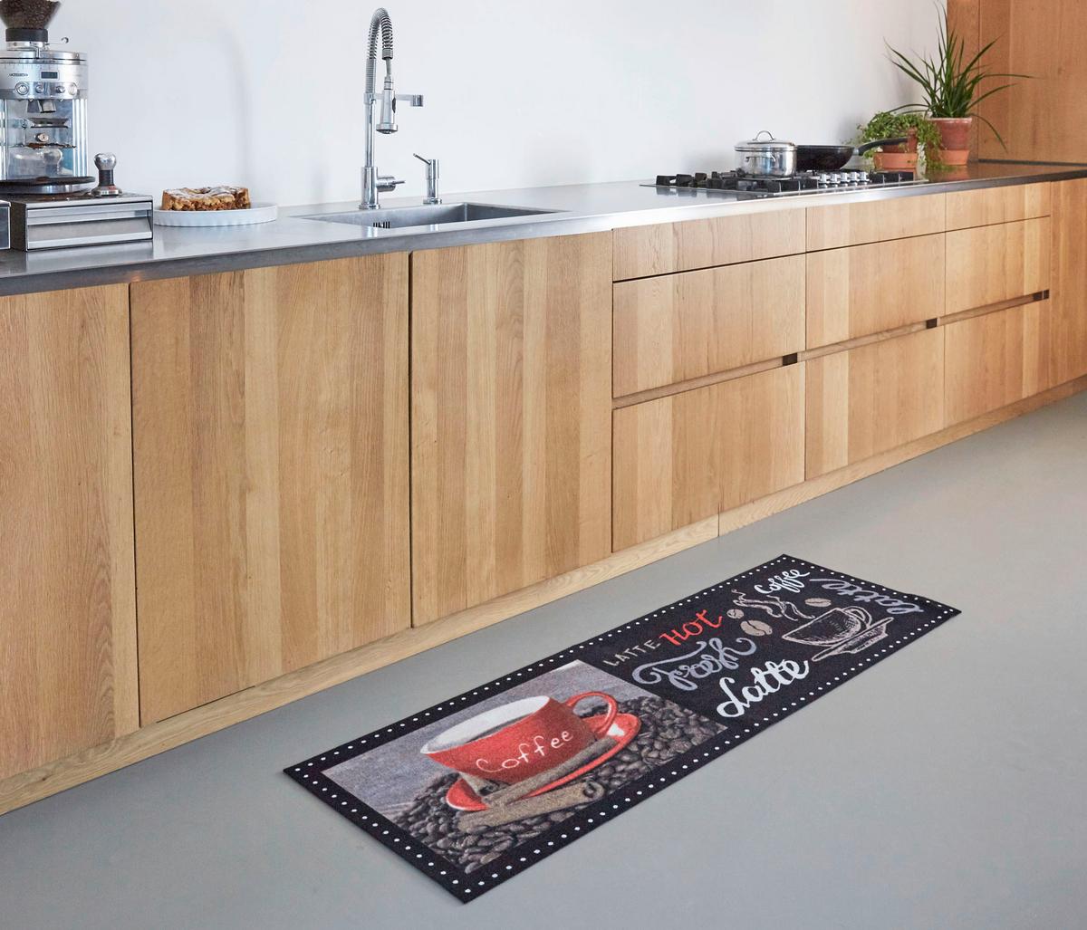 DVEŘNÍ ROHOŽKA Latte, 50/150cm - antracitová/červená, Moderní, textil (50/150cm) - Modern Living