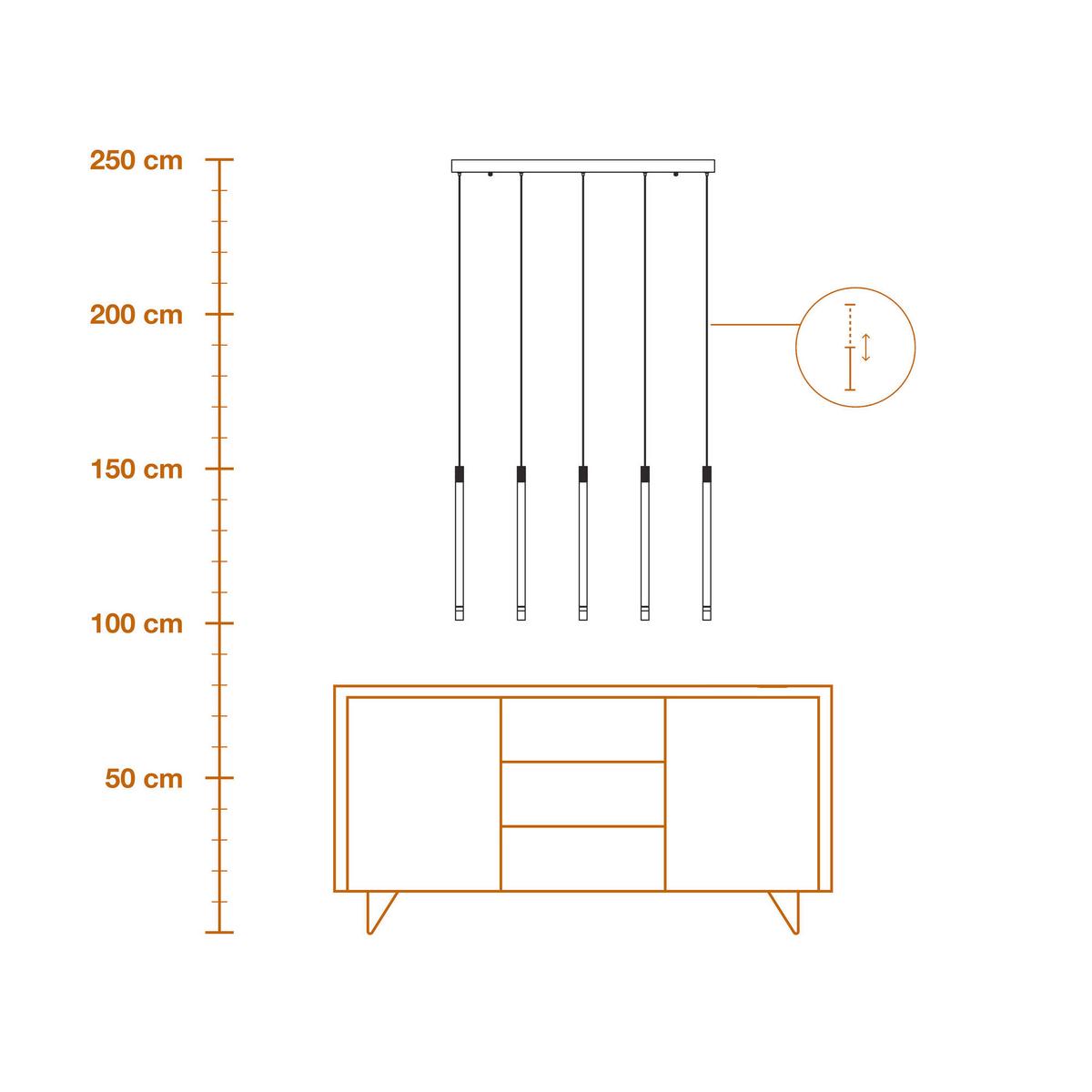 LED-PENDELLEUCHTE 28,5W, LED - Schwarz, Design, Kunststoff/Metall (85/8/150cm) - Osram