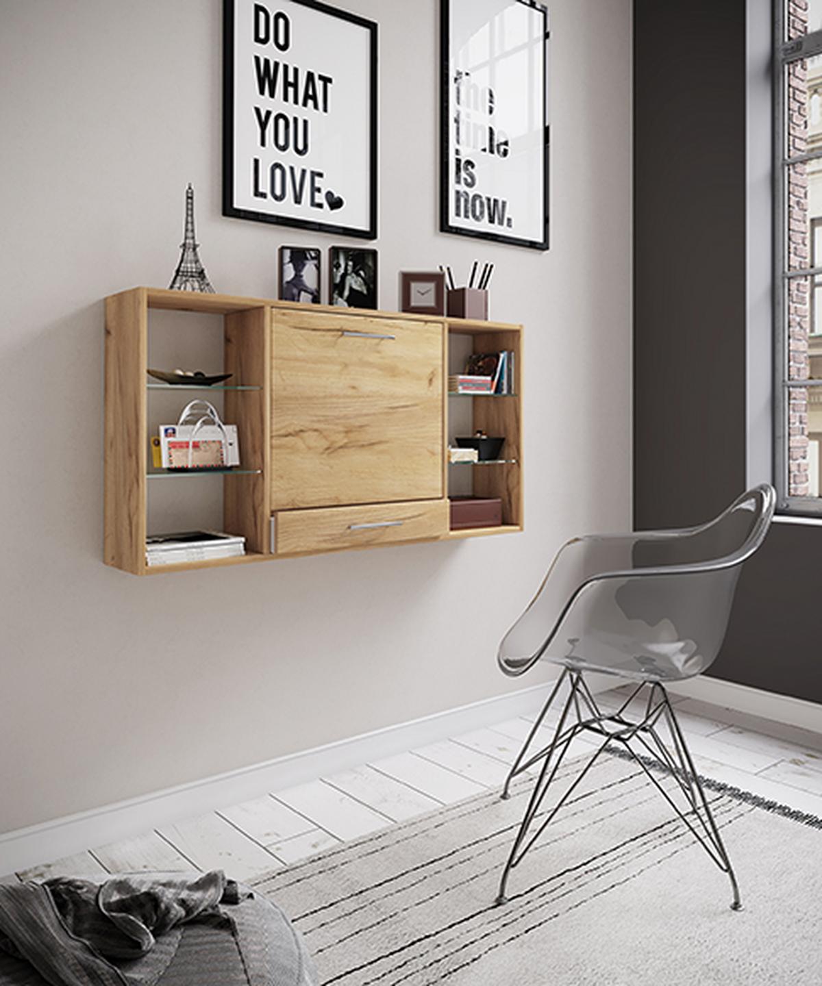 Laptoptisch Klappbar Mit Stauraum B: 115 Cm Teala - Eichefarben/Honig, Basics, Holzwerkstoff (115/20/60cm) - MID.YOU