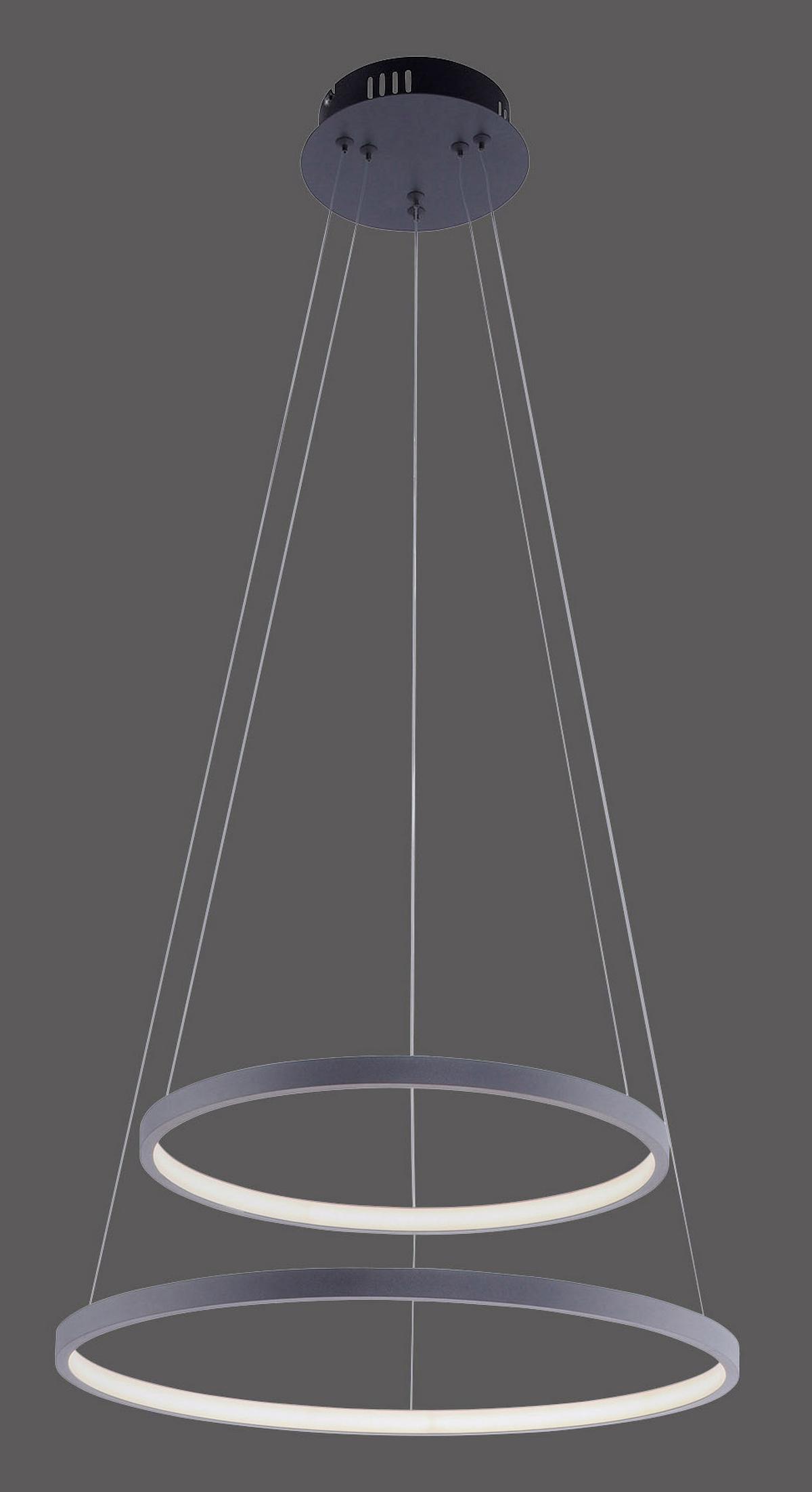 LED-Hängeleuchte Milan H: 120 cm 1-Flammig dimmbar - Anthrazit, Design, Kunststoff/Metall (50/50/120cm)