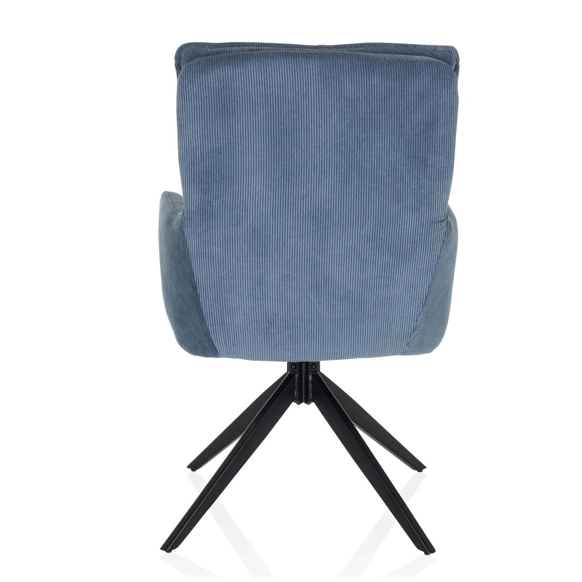 Armlehnstuhl Tarugo Blau B: 58 Cm - Blau/Schwarz, MODERN, Textil/Metall (58/94/60cm) - MID.YOU