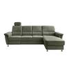 Ecksofa mit Relaxfunktion Parole Grün Chenille - Chromfarben/Grün, KONVENTIONELL, Textil (292/165cm) - Livetastic