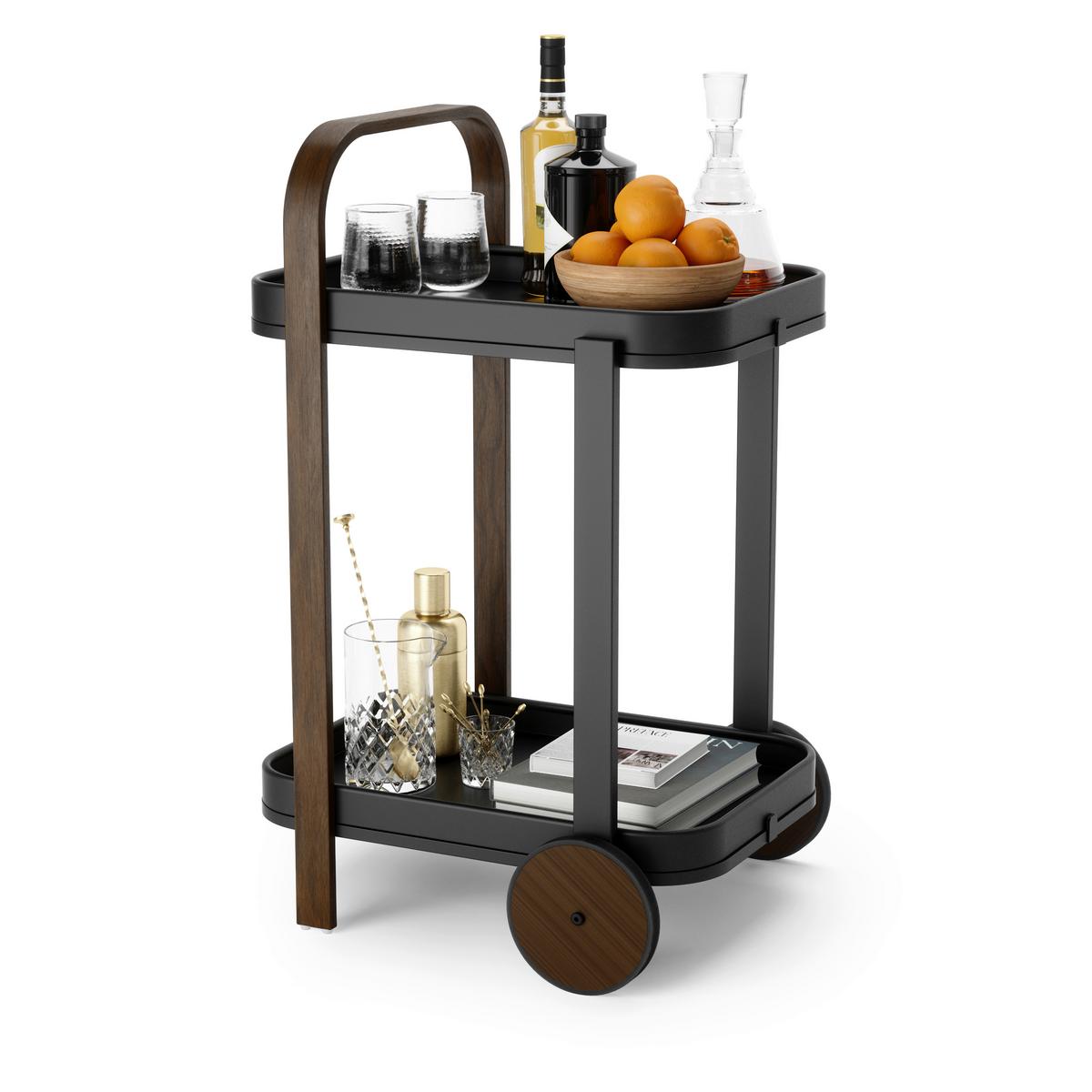 Servierwagen 1015392-048 - Walnussfarben/Schwarz, KONVENTIONELL, Metall (44/80/50cm) - Umbra
