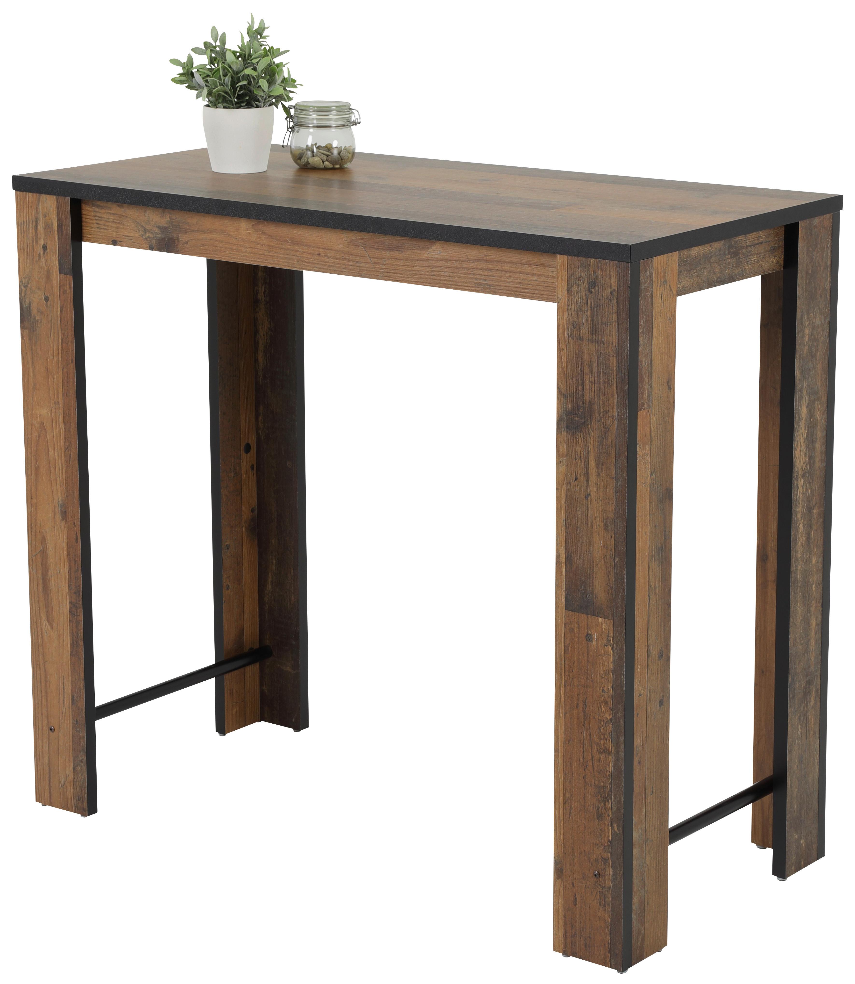 Bartisch Frieda Schwarz/Dunkelbraun - Dunkelbraun/Schwarz, MODERN, Holzwerkstoff/Metall (120/58/108cm) - MID.YOU