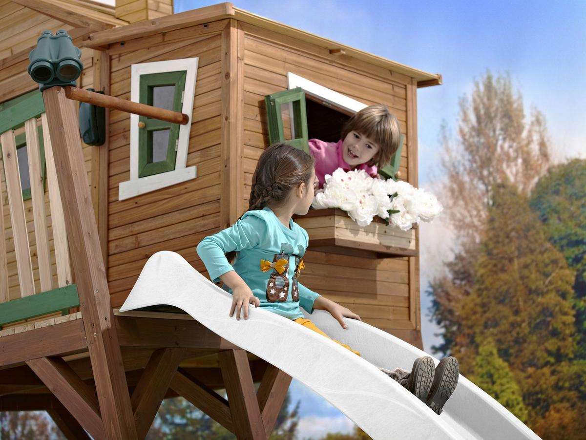 Spielturm A030.150.90 - Weiß/Braun, KONVENTIONELL, Holz (432/288/193cm) - Ambia Garden