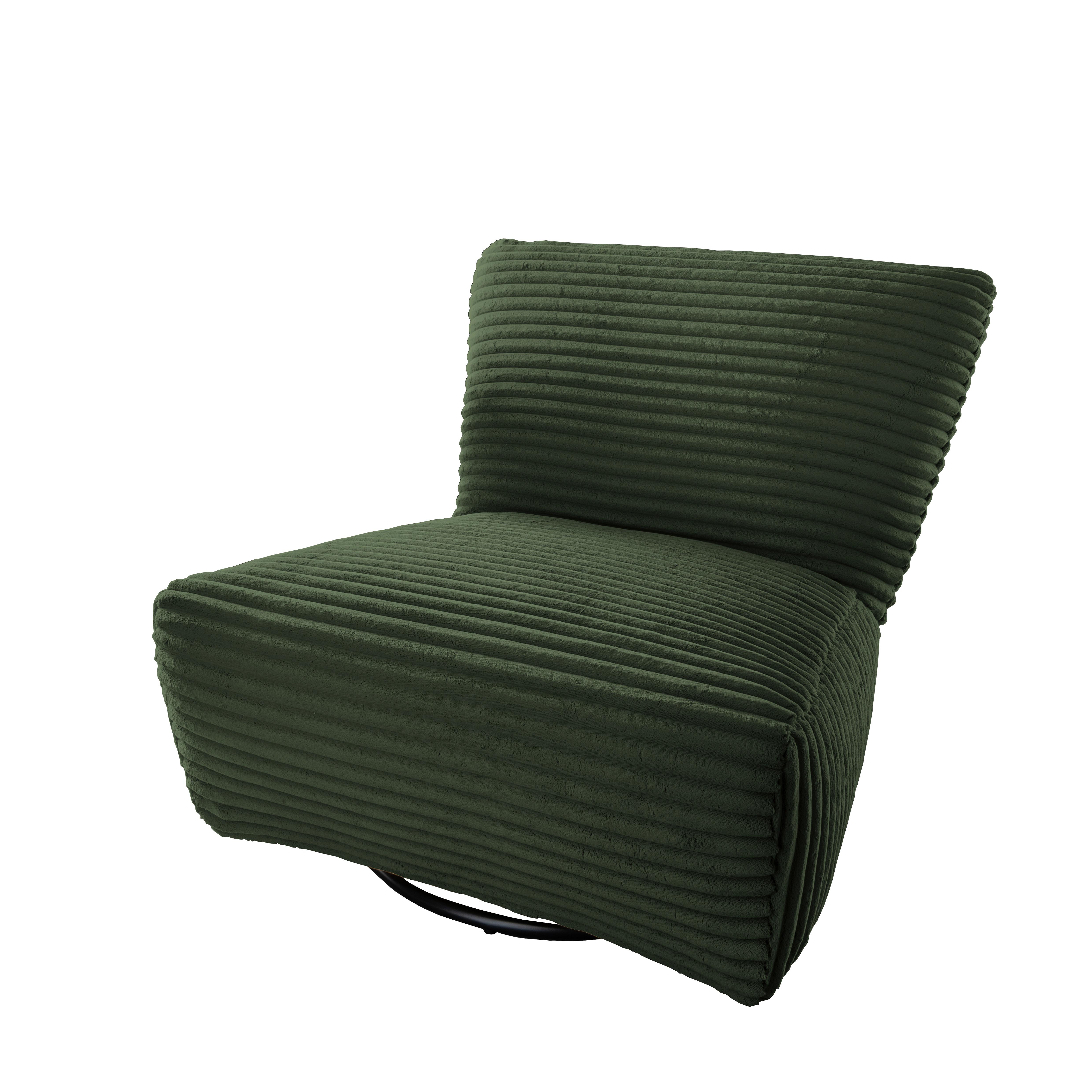 XXL-Sessel Cremallo Grün 360° drehbar, B: 95 cm - Schwarz/Grün, Trend, Textil (95/77/94cm) - Livetastic