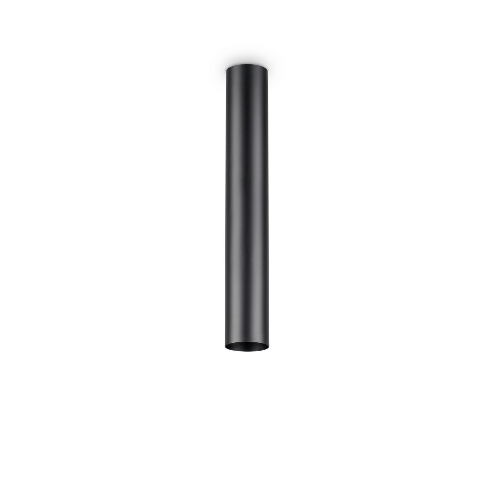 LED-Deckenleuchte Look Ø 6 cm 1-Flammig zylindrisch - Schwarz, KONVENTIONELL, Metall (6/40cm) - Ideal Lux