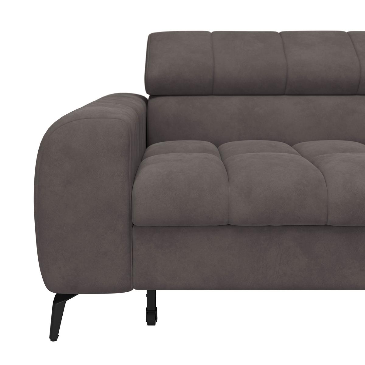 Ecksofa Volf Rechts New Graphitfarben, S: 261x203 cm - Dunkelgrau/Schwarz, Trend, Kunststoff/Textil (261/203cm)