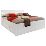 Bett Mars 180x200 Weiß - Weiß, MODERN, Holzwerkstoff (185/97/216cm)