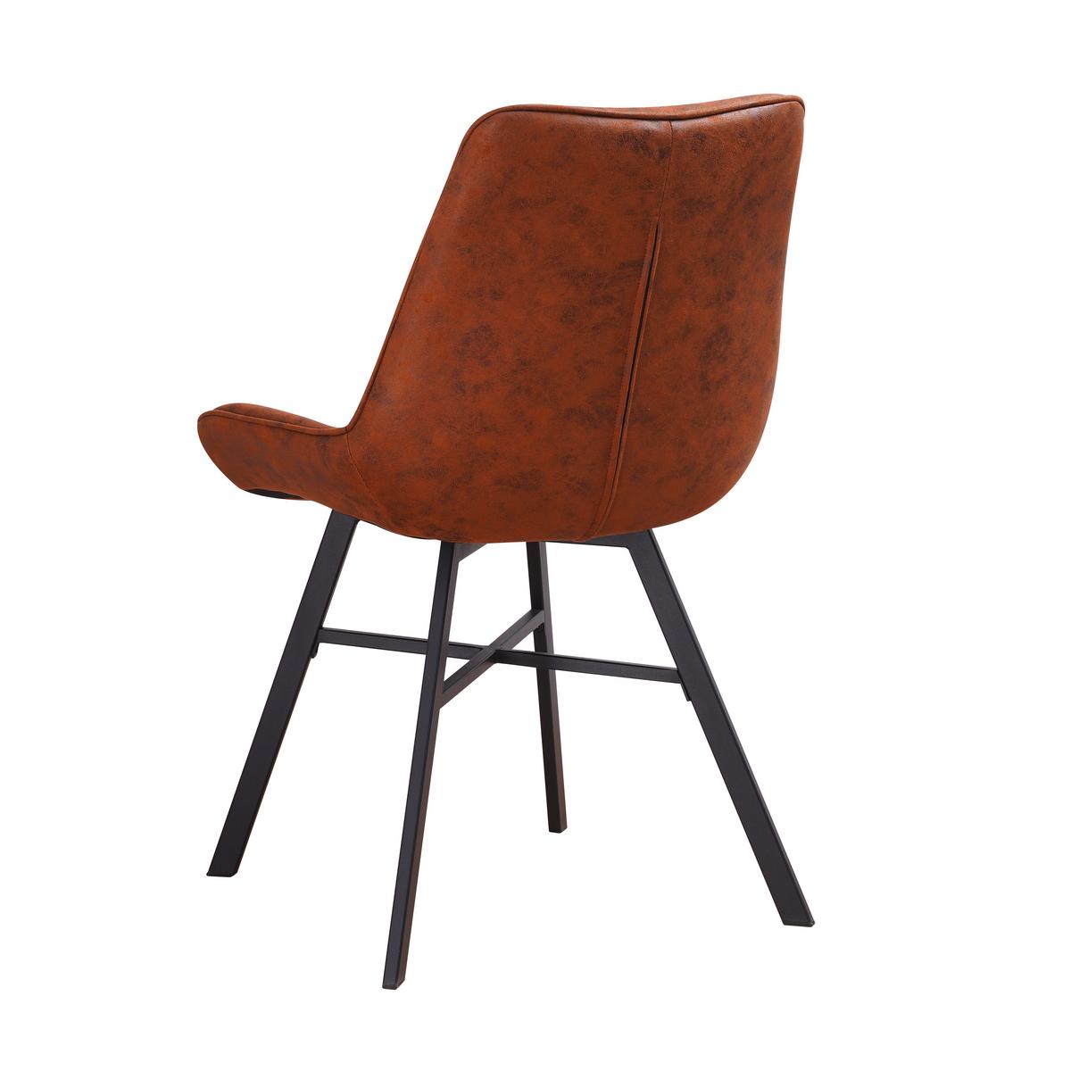 Stuhl-set Samuel Cognac, B: 53 Cm - Cognac/Schwarz, MODERN, Textil/Metall (53/87/63,5cm) - MID.YOU